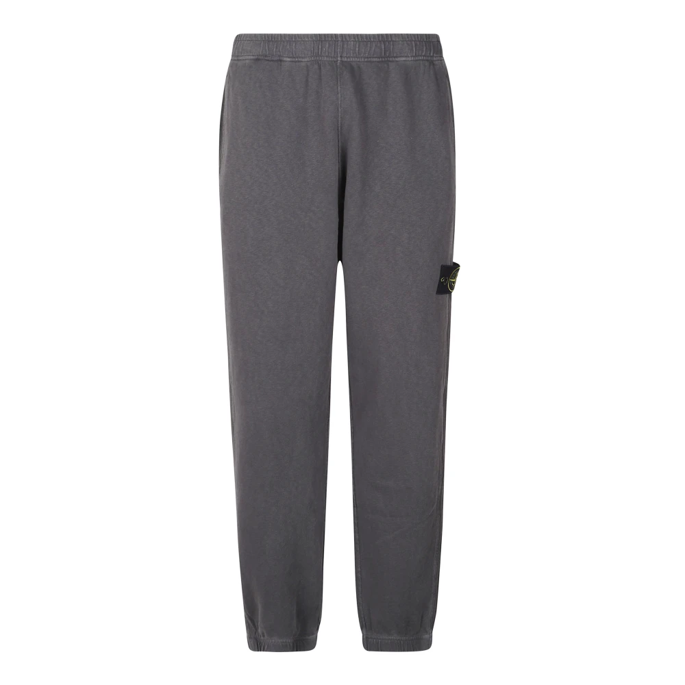 Stone Island Men's Gray Sweatpants, S, Malfilé Fleece 'Old' Effect Joggers