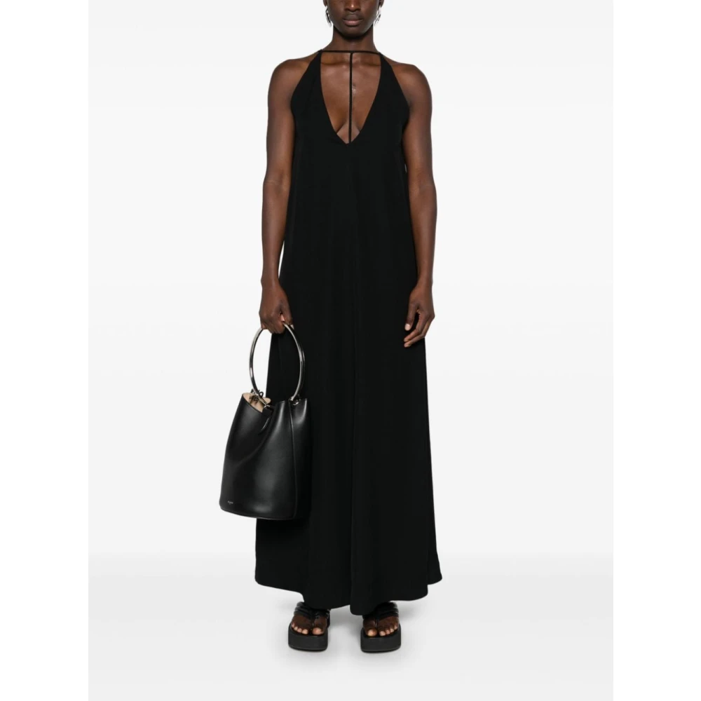 TotêMe Elegante Satijnen Jurk voor Vrouwen Black Dames