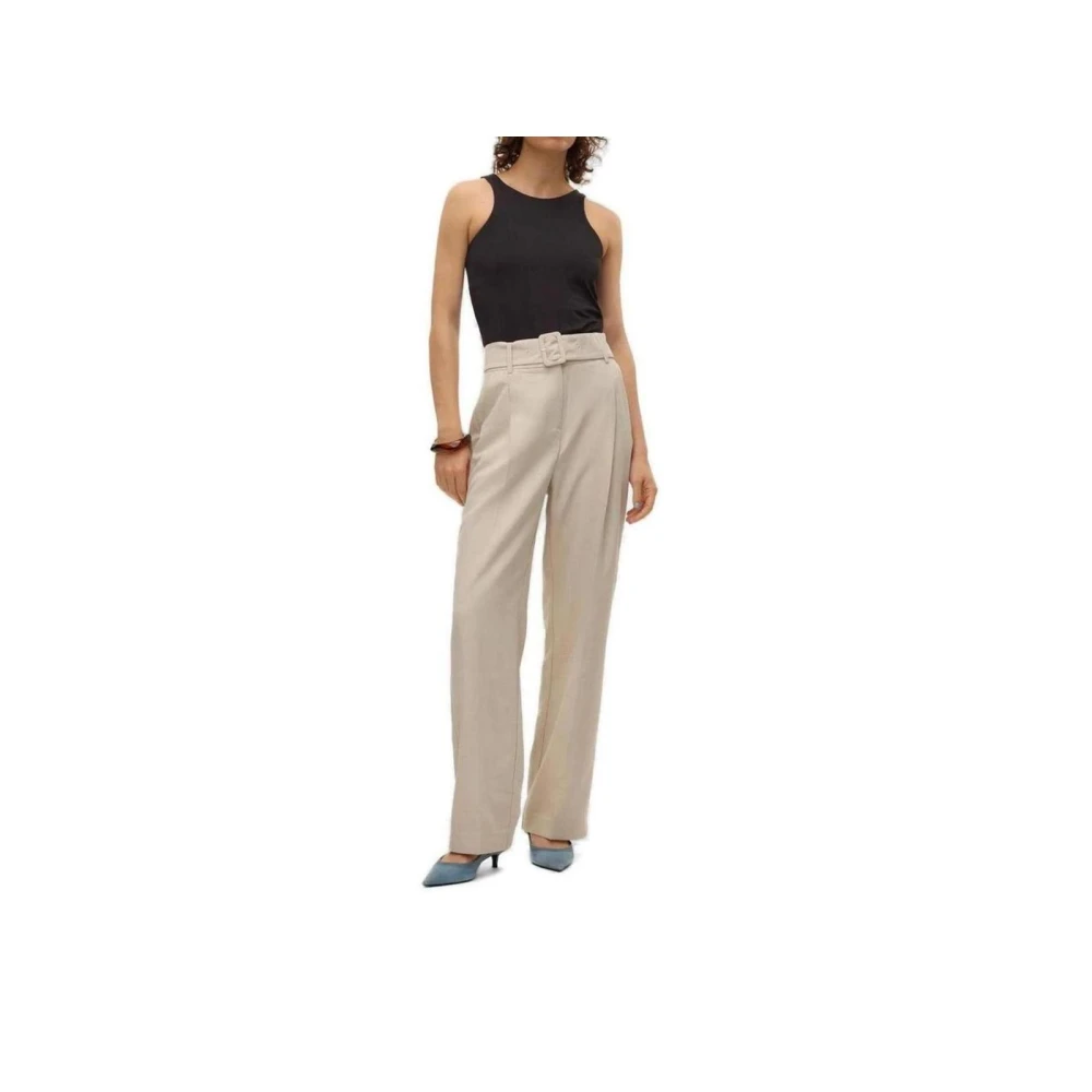 Vero Moda Grijze Broek met Riem voor Vrouwen Gray Dames