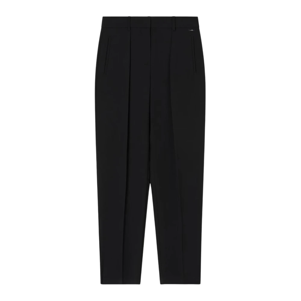 Armani Exchange Kvinno Svart Byxor Dam, Xs, Polyester, Flytande A Byxor Rakt Ben