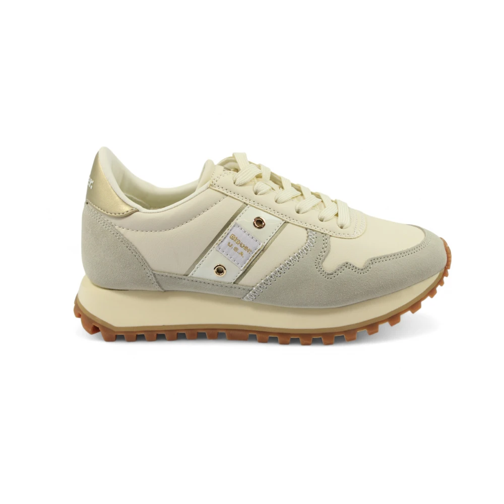 Blauer Stijlvolle Roomkleurige Jas Dames Schoenen Beige
