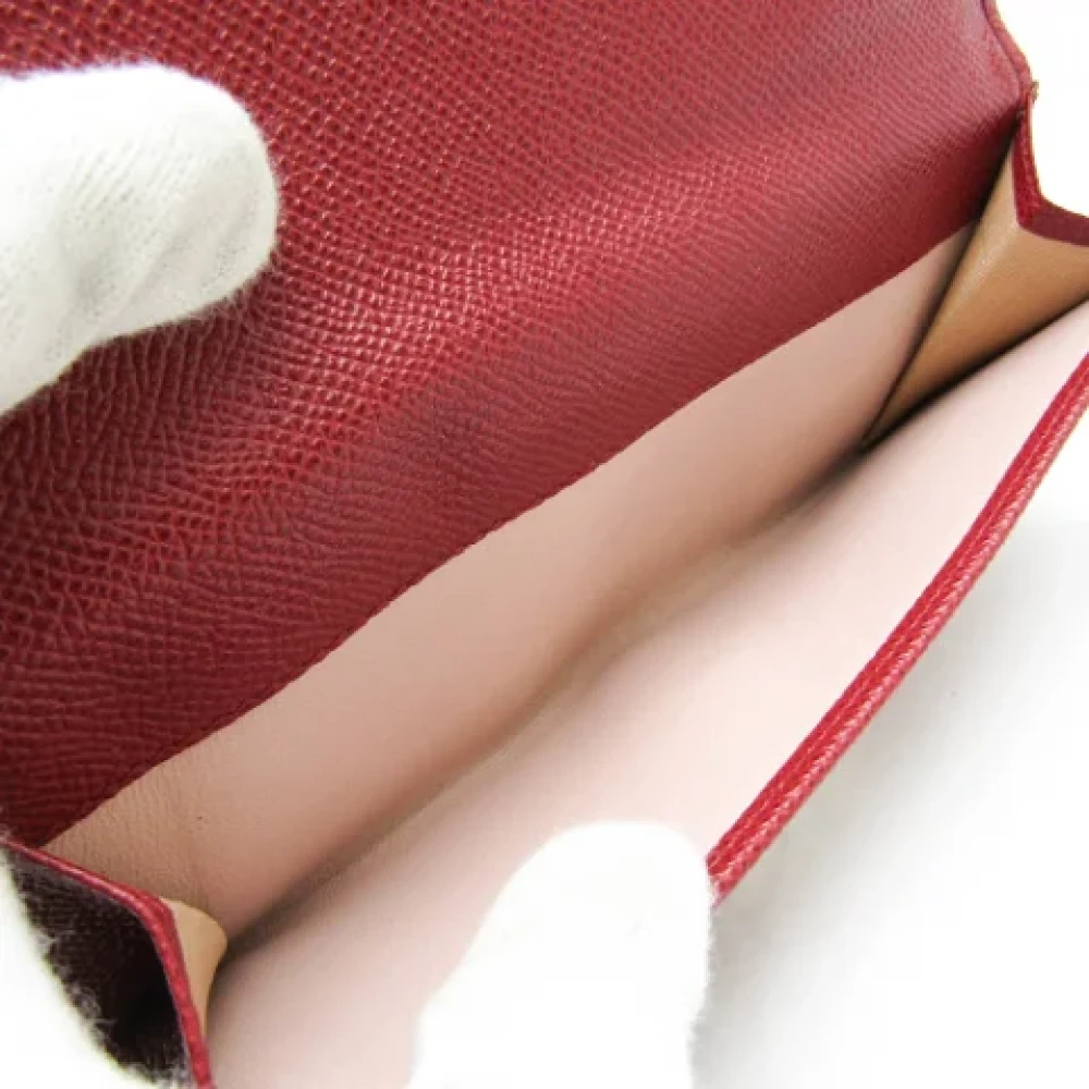 Bvlgari Vintage Pre-owned Leather wallets Red Dames