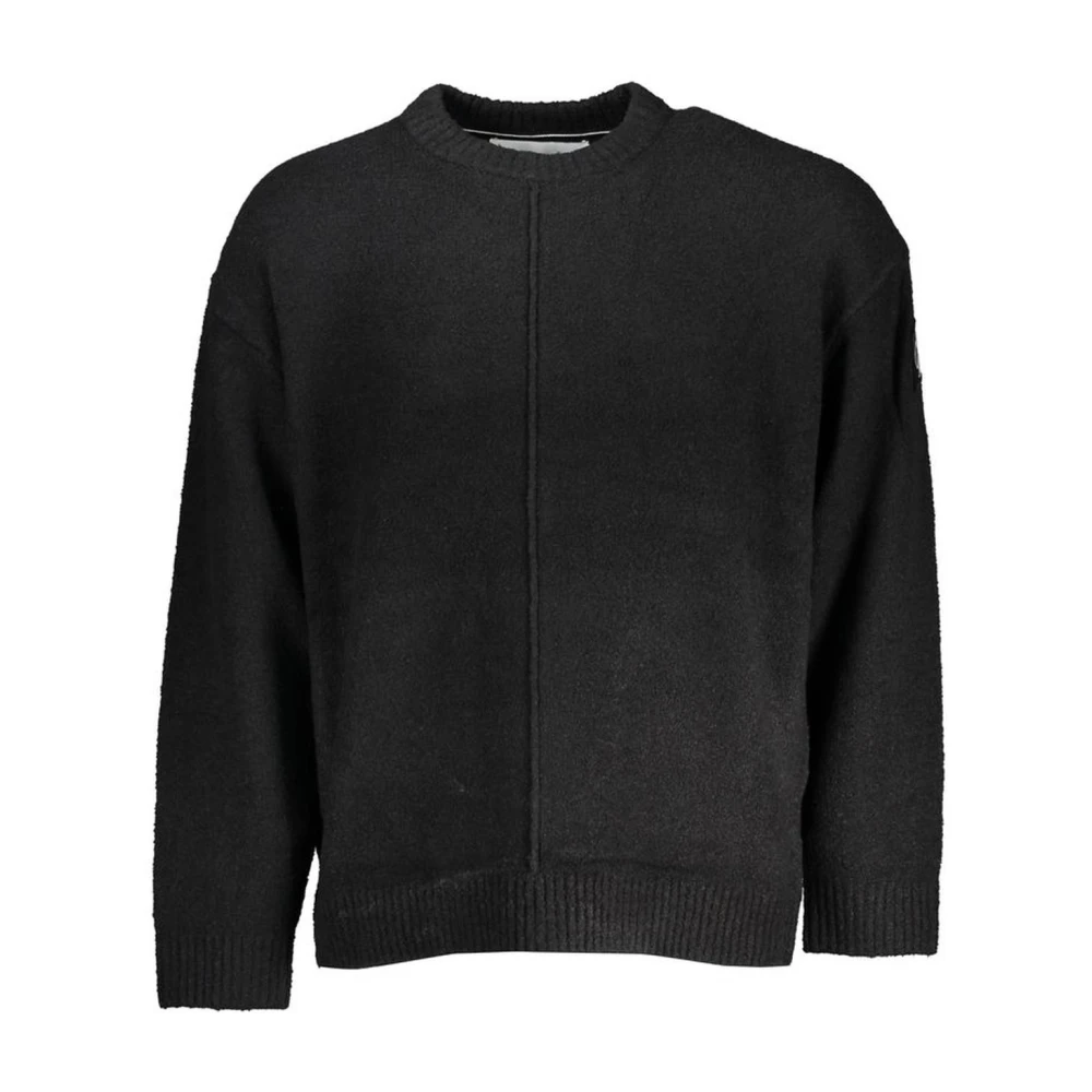 Calvin Klein Men's Black Contrast Detail Crew Neck Sweater