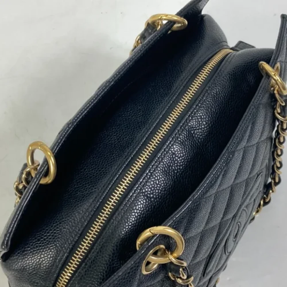 Chanel Vintage Pre-owned Leather chanel-bags Blue Dames