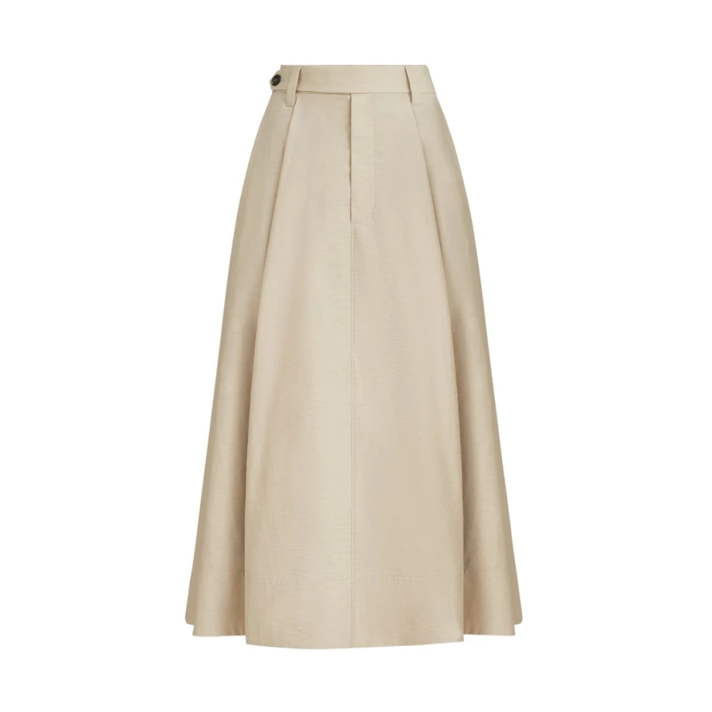 Brunello Cucinelli Women's Beige Cotton Midi Skirt