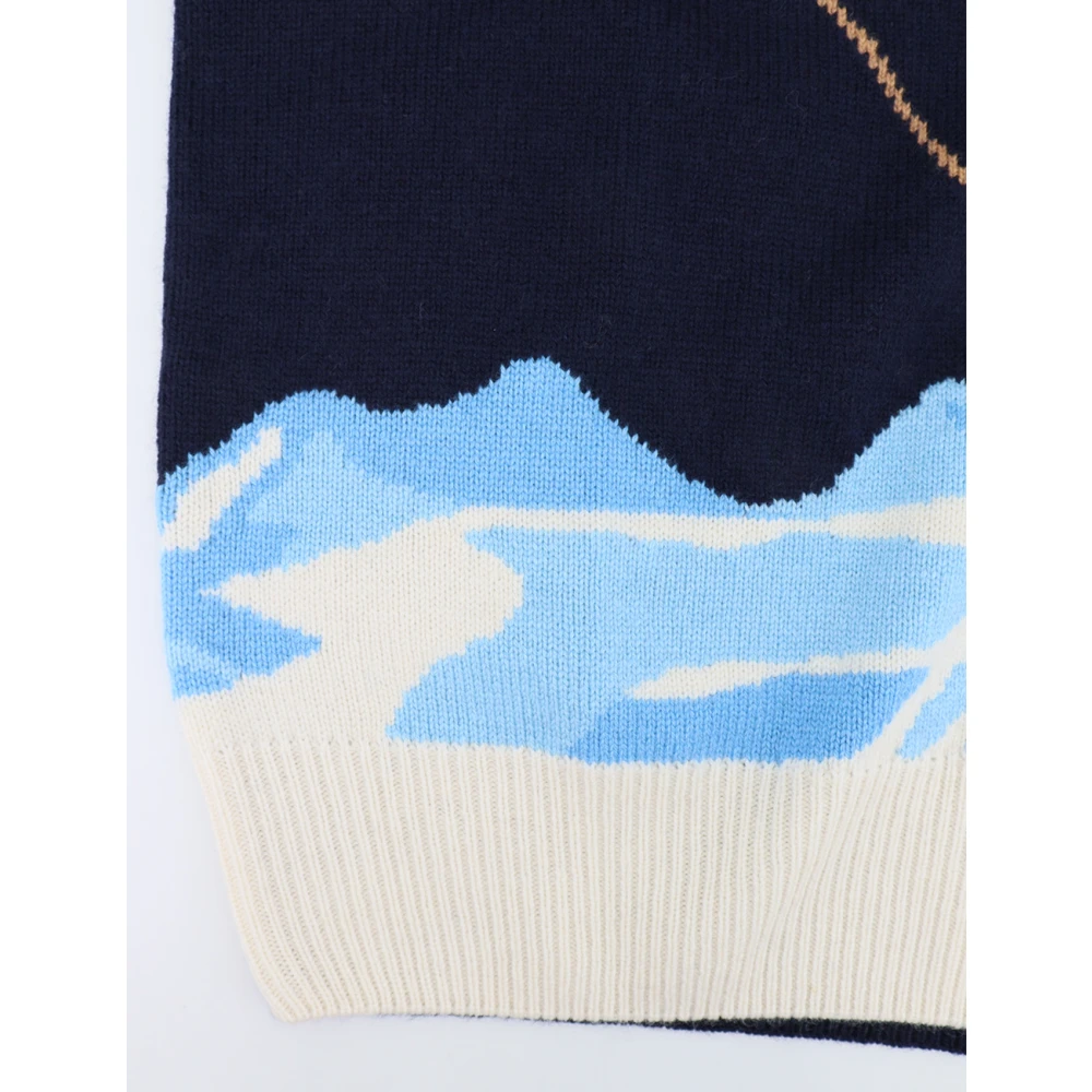 MC2 Saint Barth Cashmere-wol blend trui met wintermotief Blue Heren