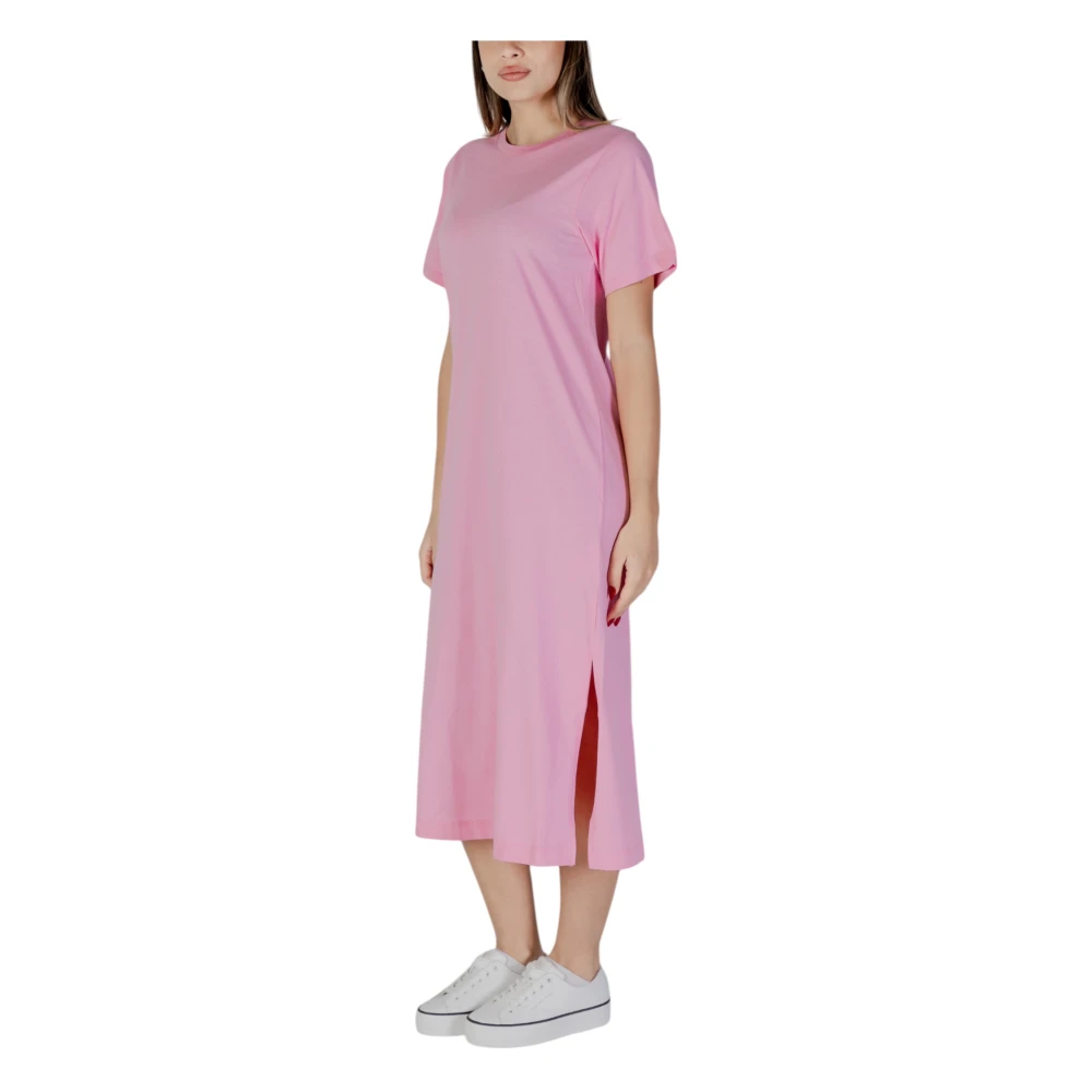 b.Young Katoenen Dames Lente Zomer Jurk Collectie Pink Dames