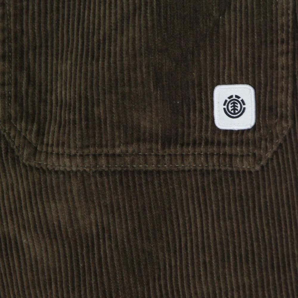Element Hoge Taille Corduroy Broek Teak Green Dames