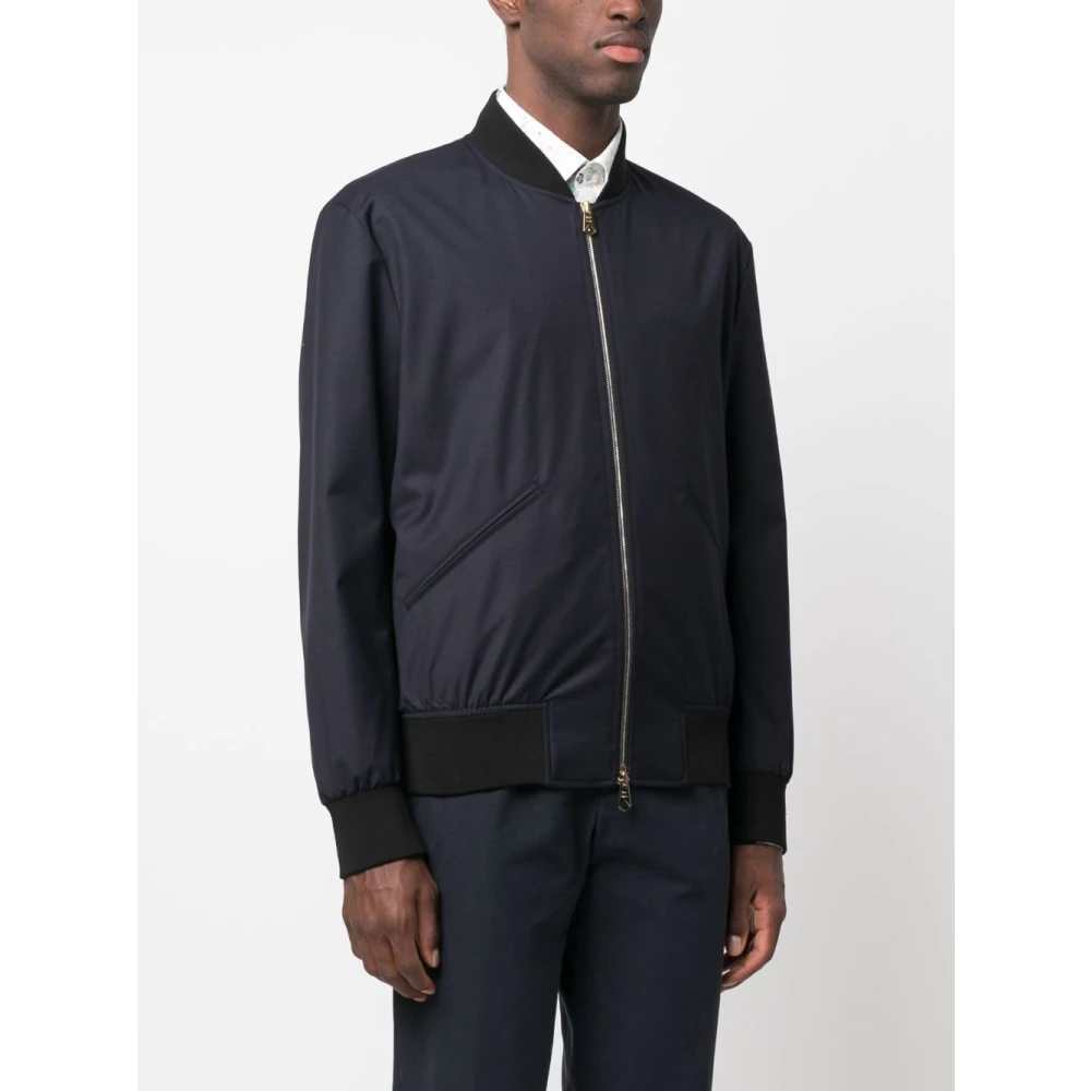 PS By Paul Smith Blauwe wollen bomberjack met Green Storm System Blue Heren