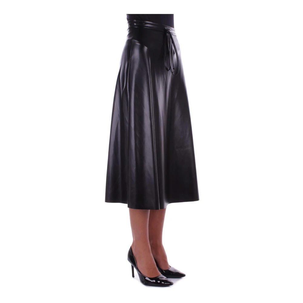 H2O Zwarte Rok met Ritssluiting en Banddetail Black Dames