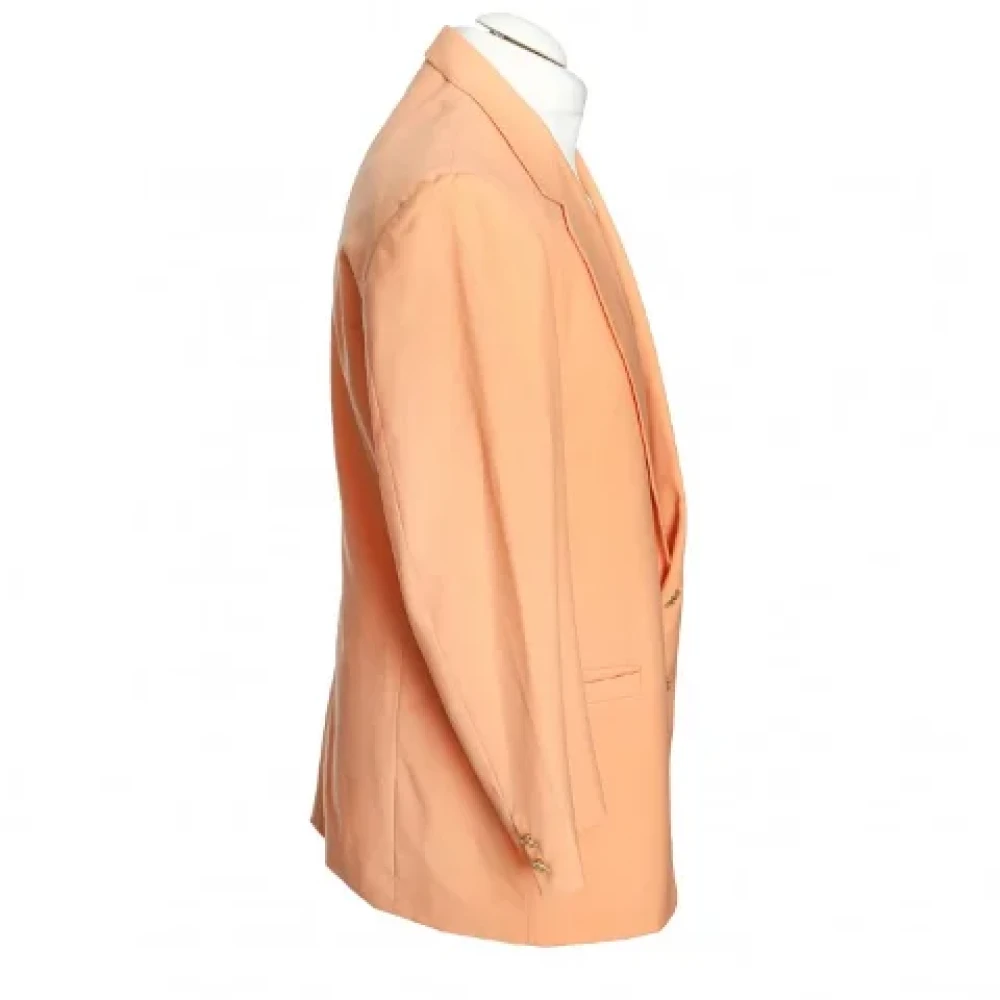 Versace Pre-owned Wool outerwear Orange Dames