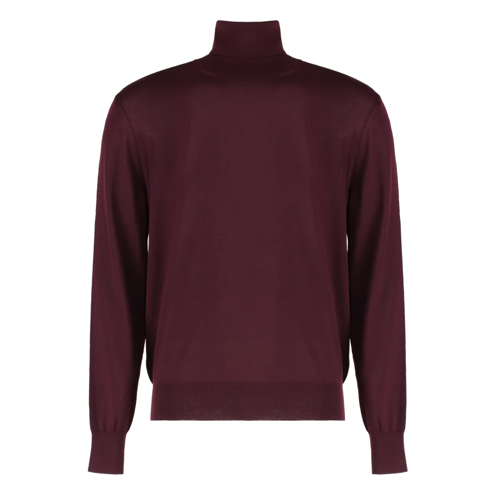 Saint Laurent Men's Red Turtlenecks, Xl, Wool Turtleneck Jumper
