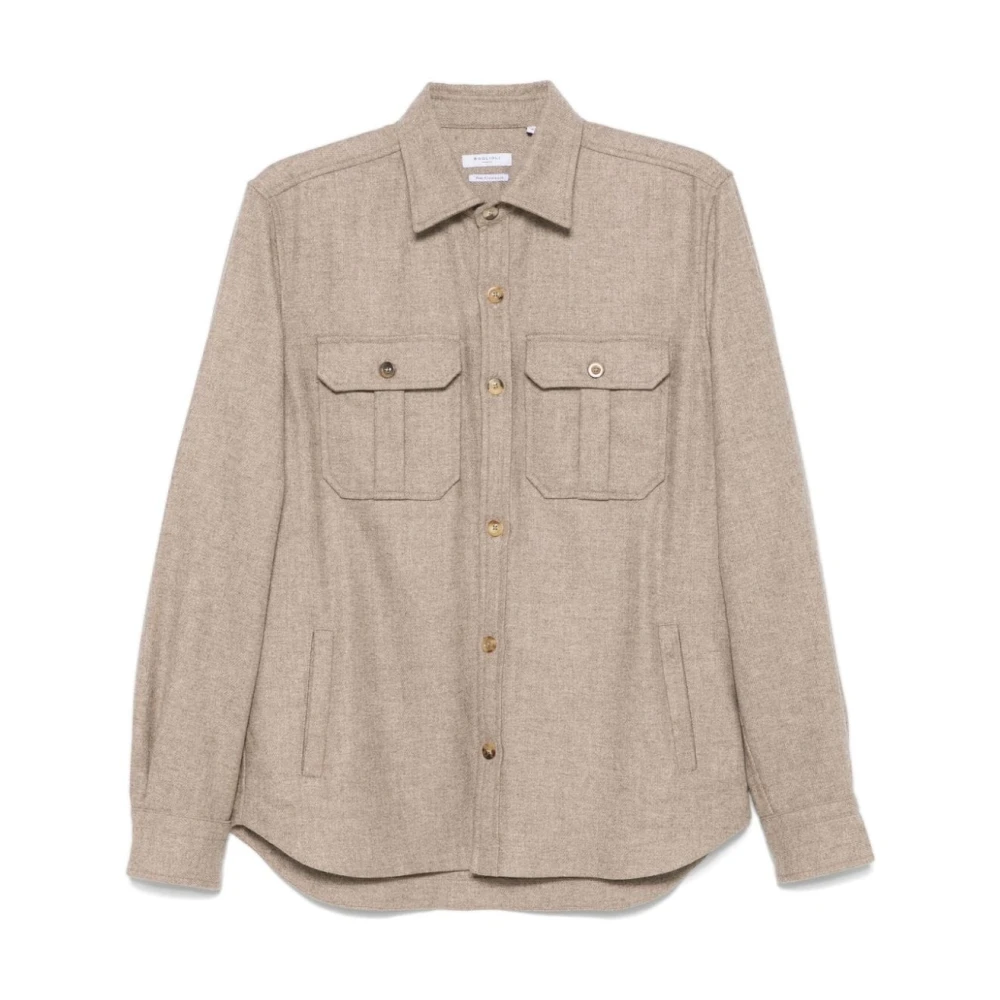 Boglioli Beige Flanellen Jas Beige Heren