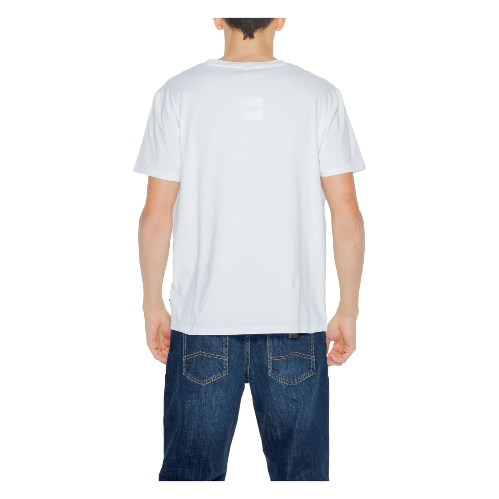Moschino Wit Bedrukt Ronde Hals T-shirt White Heren