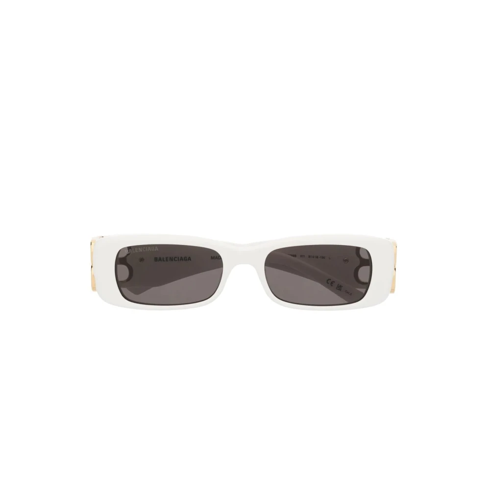 Balenciaga Women's White Dynasty Rectangle Sunglasses Medium