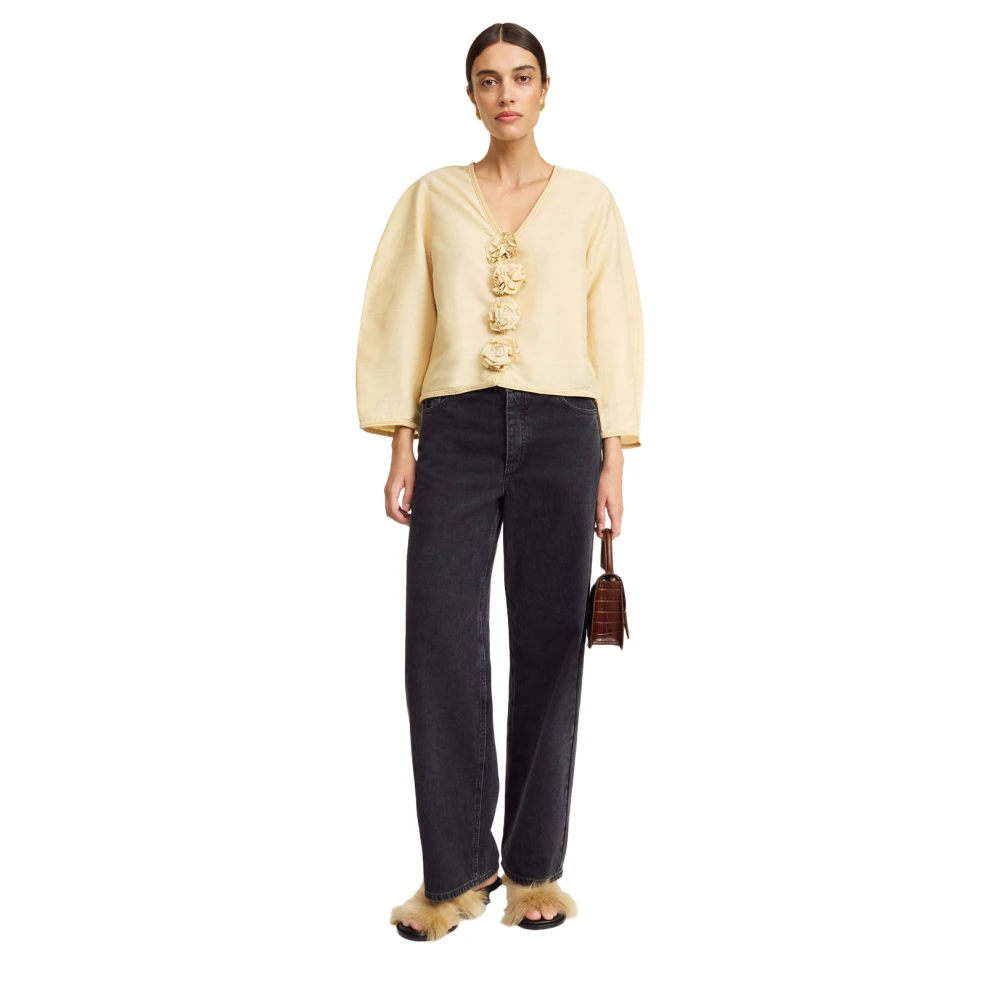 By Malene Birger Zijden top met Scandinavische stijl By Herenne Birger Beige Dames