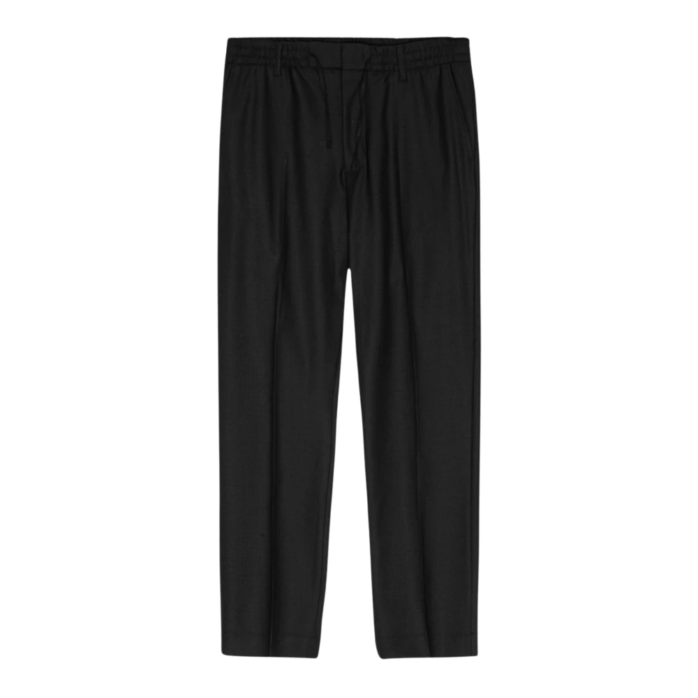 Nn07 Zwarte Broek met Elastische Tailleband Black Heren