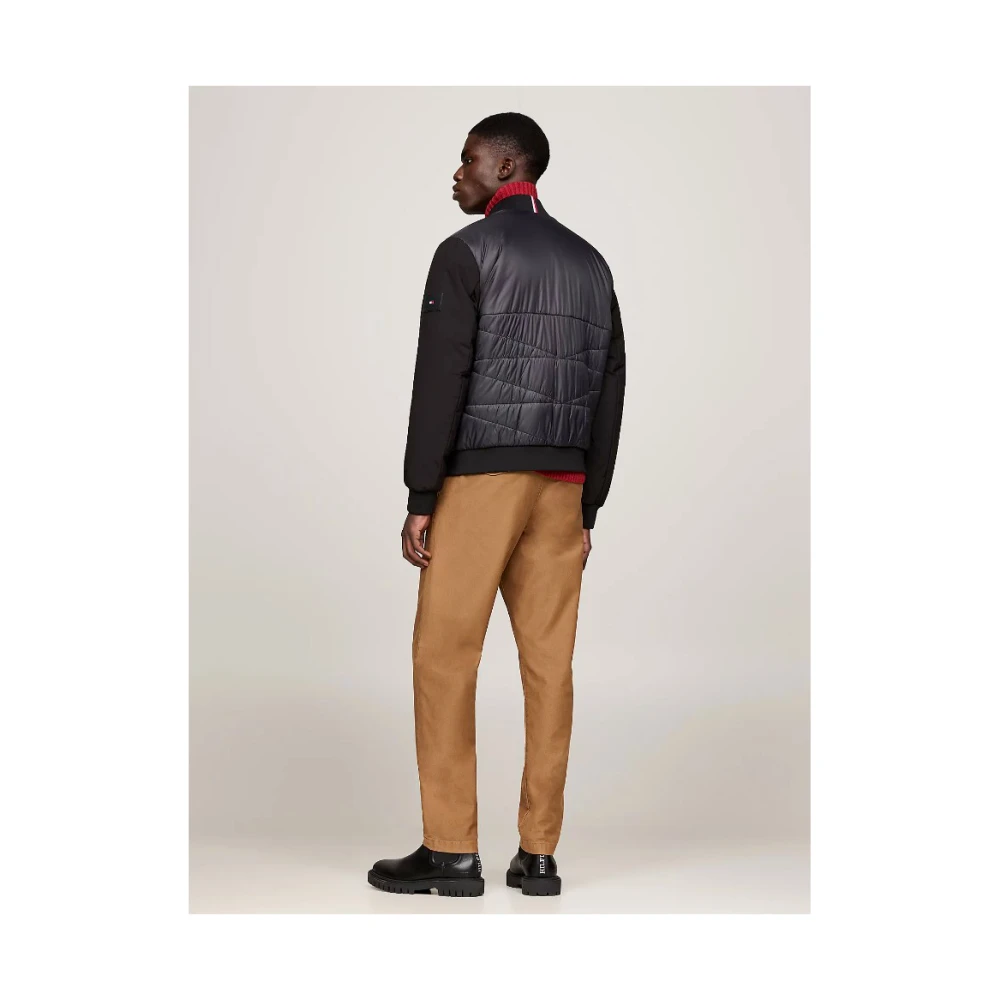 Tommy Hilfiger Zwarte Waterdichte Logokraagjas Black Heren