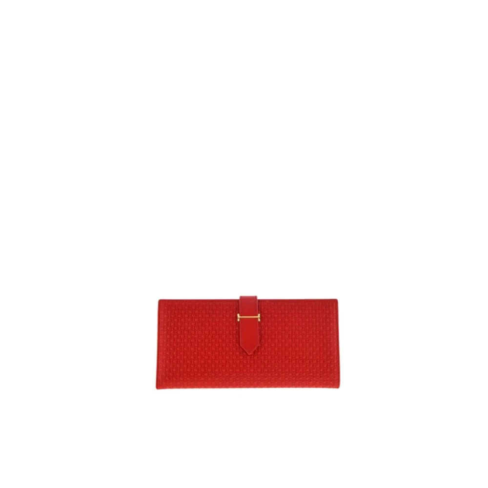 Carolina Herrera Rode Insignia Initialen Leren Portemonnee Red Dames