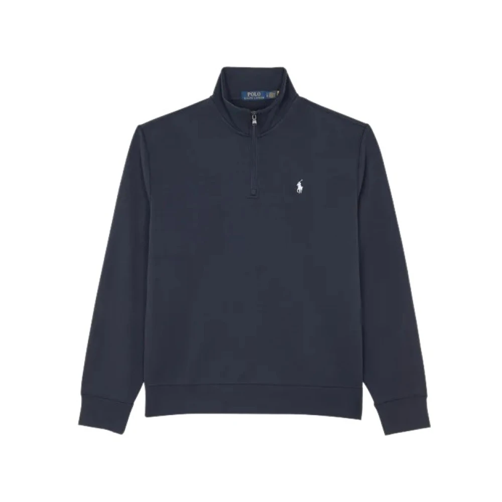Polo Ralph Lauren Men's Blue Navy Sweatshirt With High Collar - Sweatshirts - Xl - Sweatshirts & Hoodies