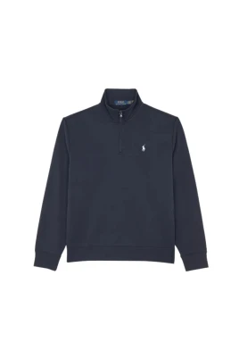 Marinblå Sweatshirt med Hög Krage