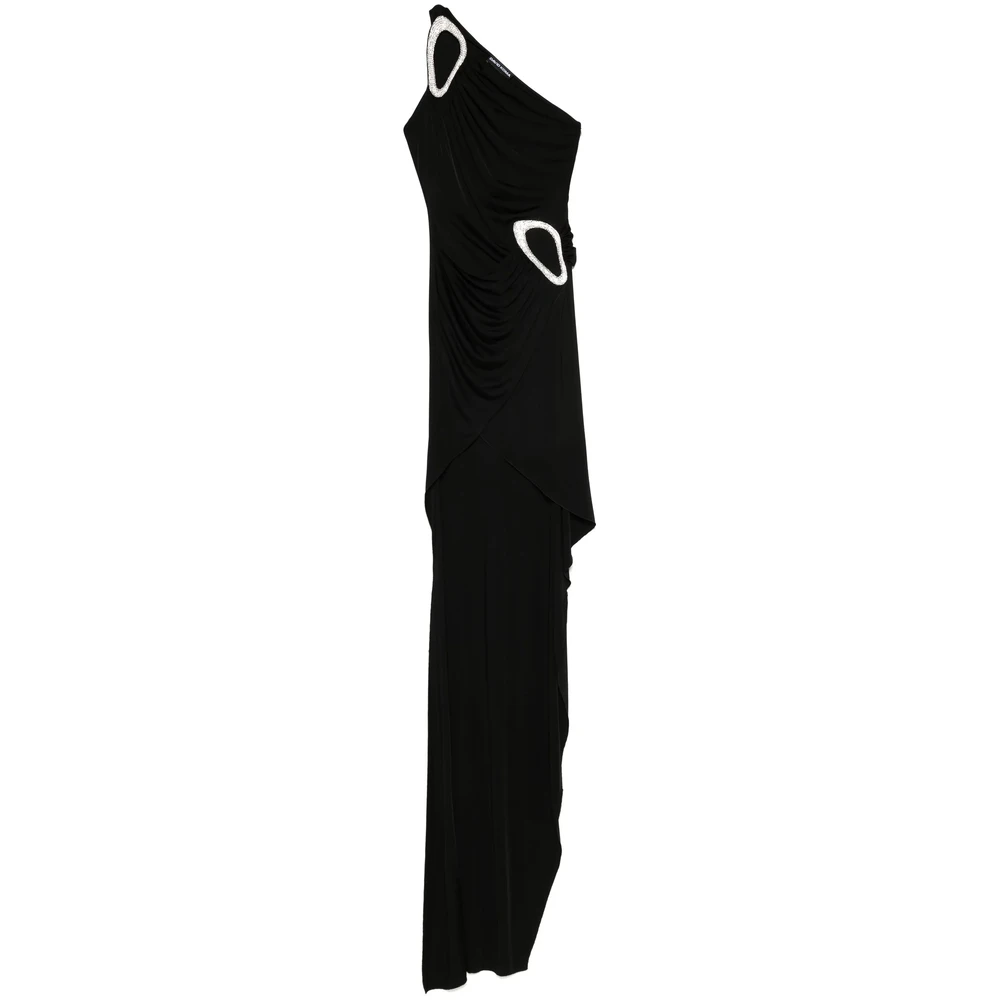 David Koma Zwarte Jurk met Voor Split Black Dames