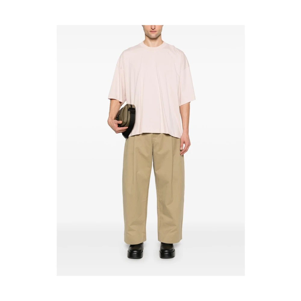 Studio Nicholson Lichtroze Crew Neck T-shirt Pink Heren