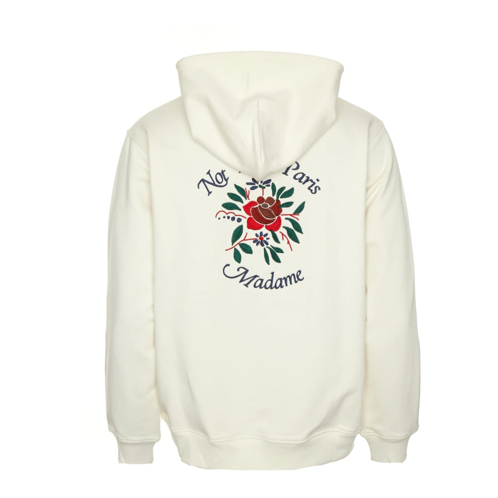 Drole de Monsieur Bloemen Slogan Hoodie White Heren