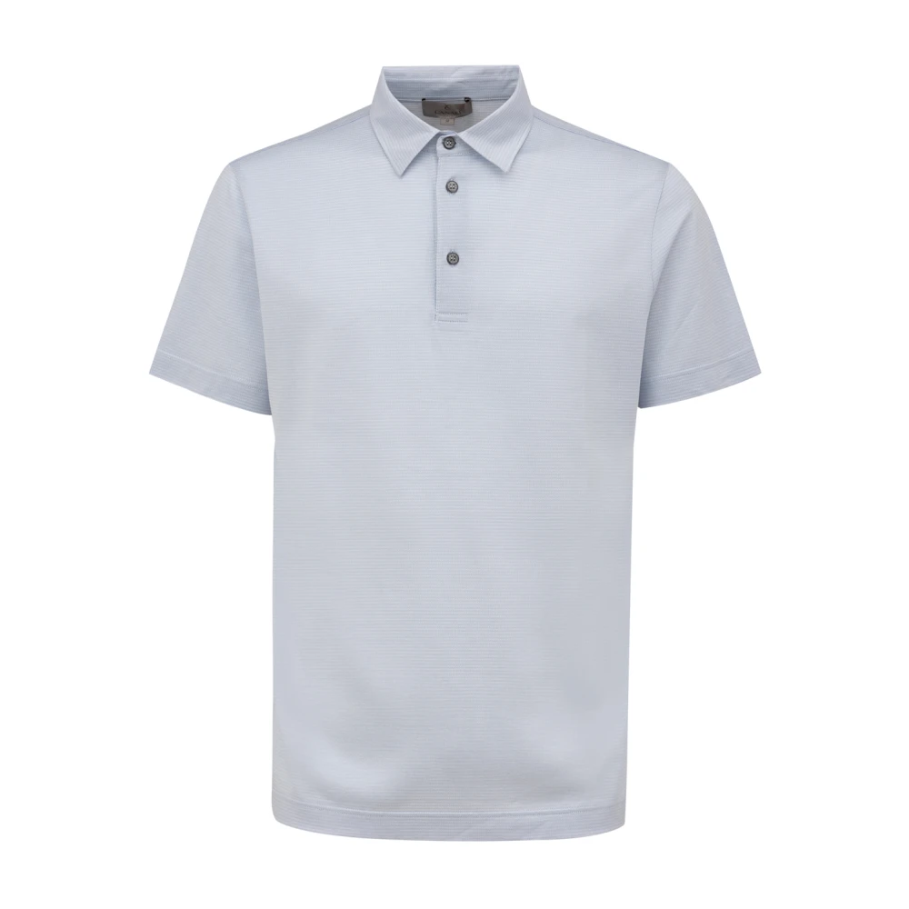 Canali Blauw poloshirt met korte mouwen Blue Heren