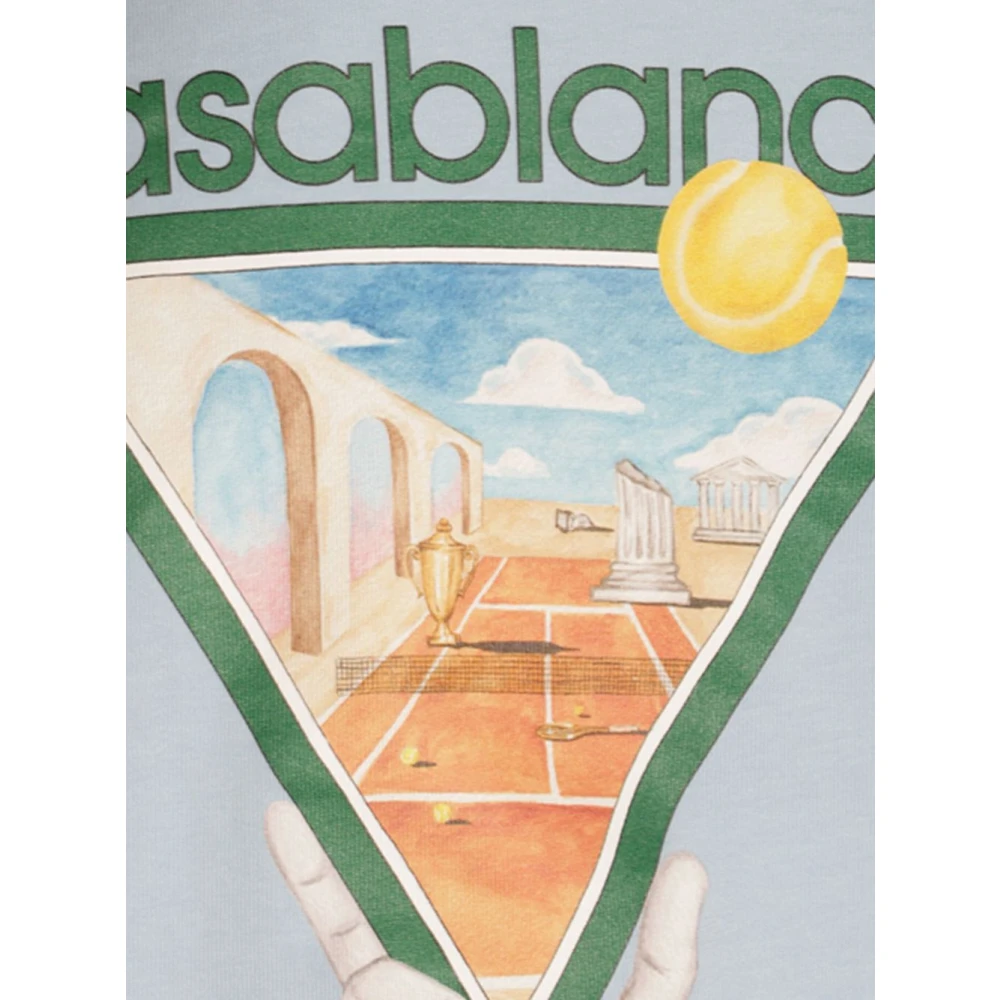 Casablanca Blauwe Logo Print T-shirts en Polo's Blue Heren