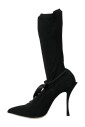 bottes-a-talon-aiguille-noires-a-lacets