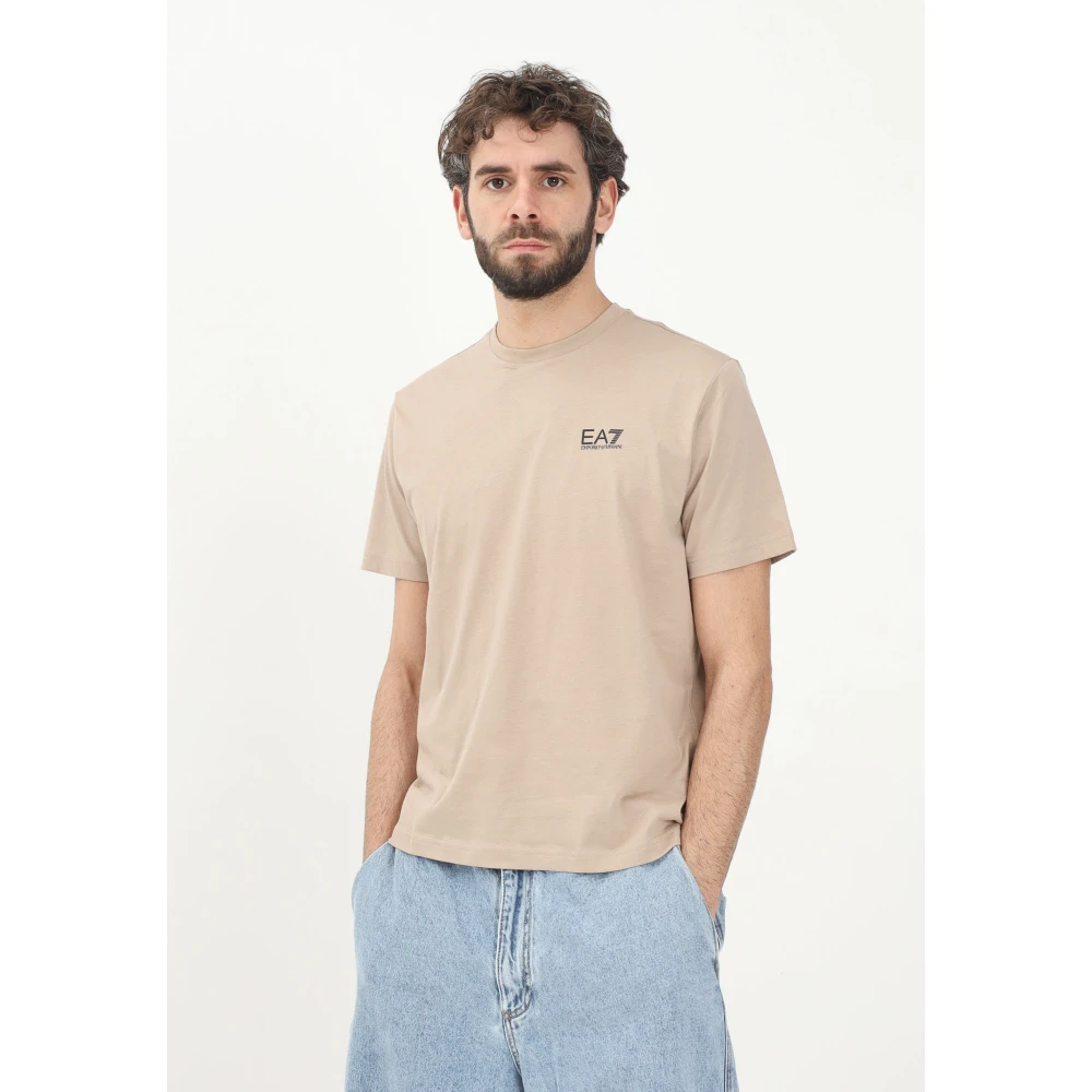 Emporio Armani EA7 Beige T-shirt met korte mouwen voor heren Beige Heren