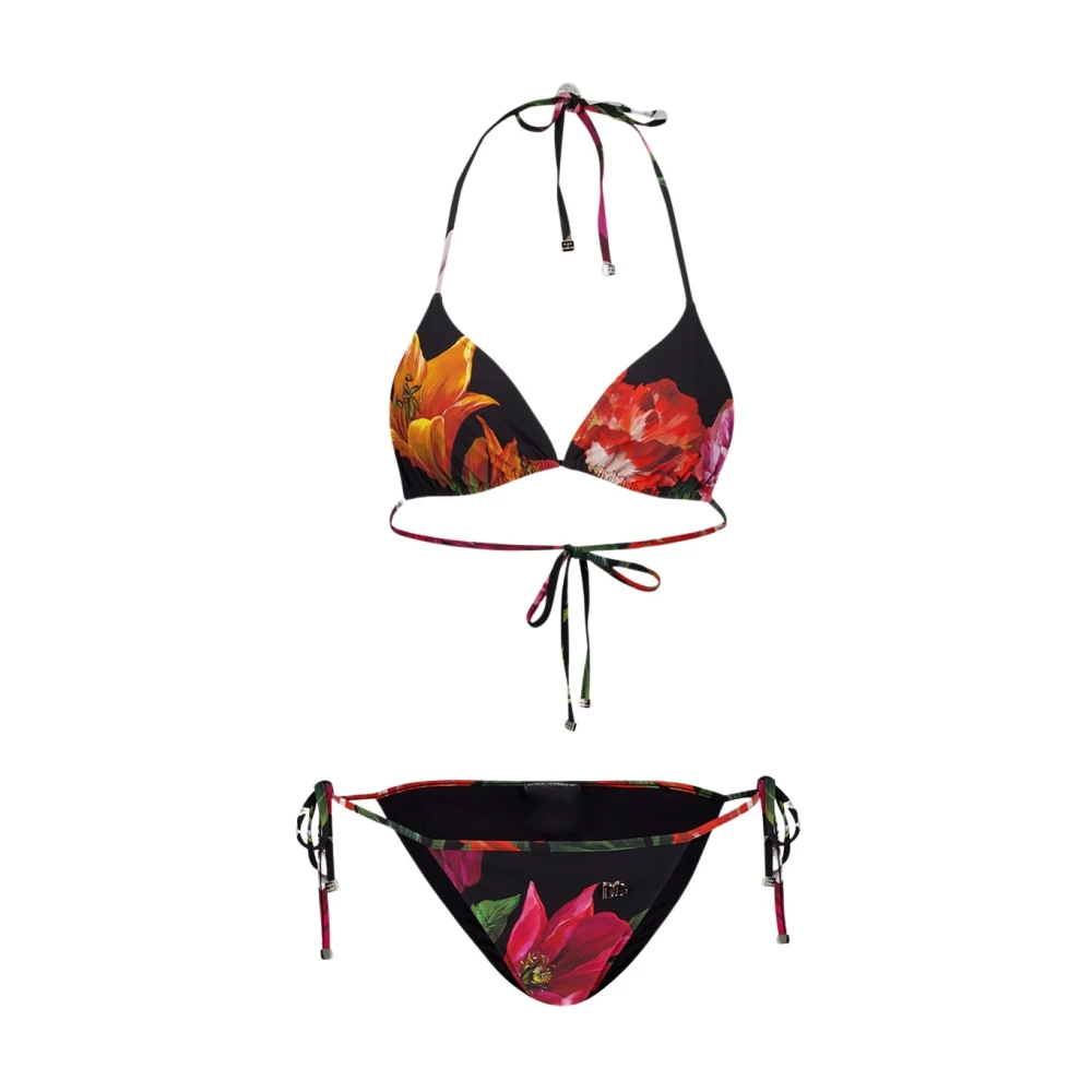 Dolce & Gabbana Women's Multicolor Bikinis, L, Floral Print Triangle Bikini