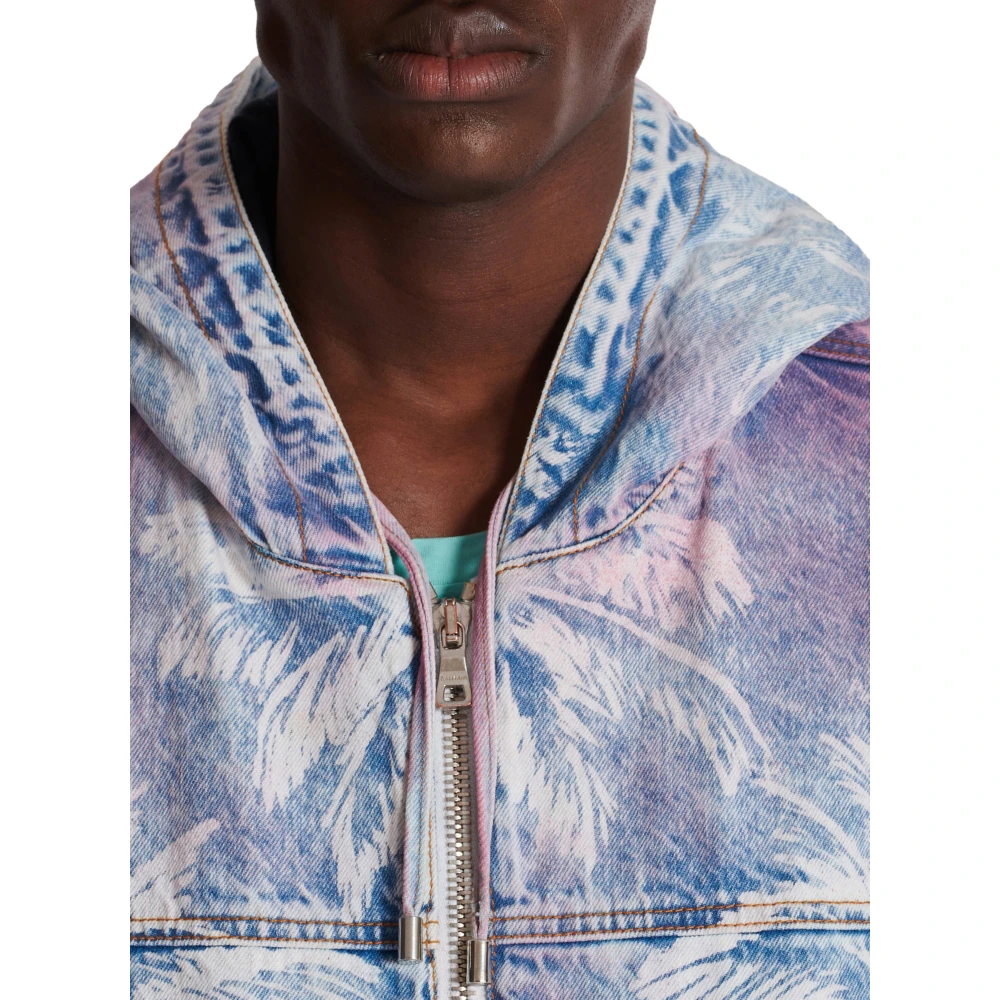 Balmain Katoenen pet met Parijs borduursel Blue Heren