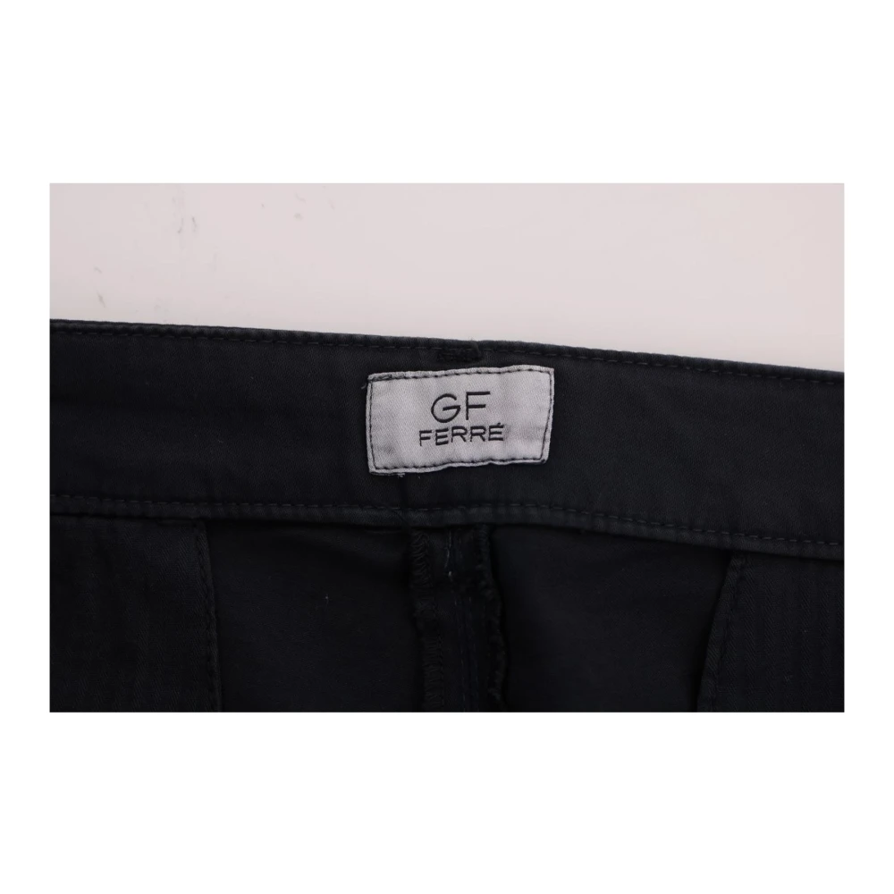 Gianfranco Ferré Blauwe Katoenen Stretch Chino's Rechte Pasvorm Blue Heren