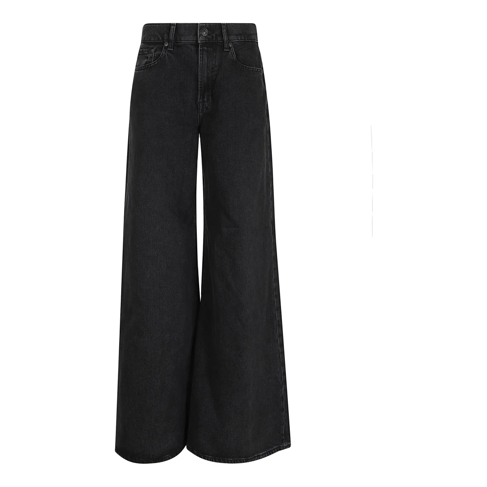7 For All Mankind Women's Black Wide Jeans, Female,, Wide Leg Jeans W26