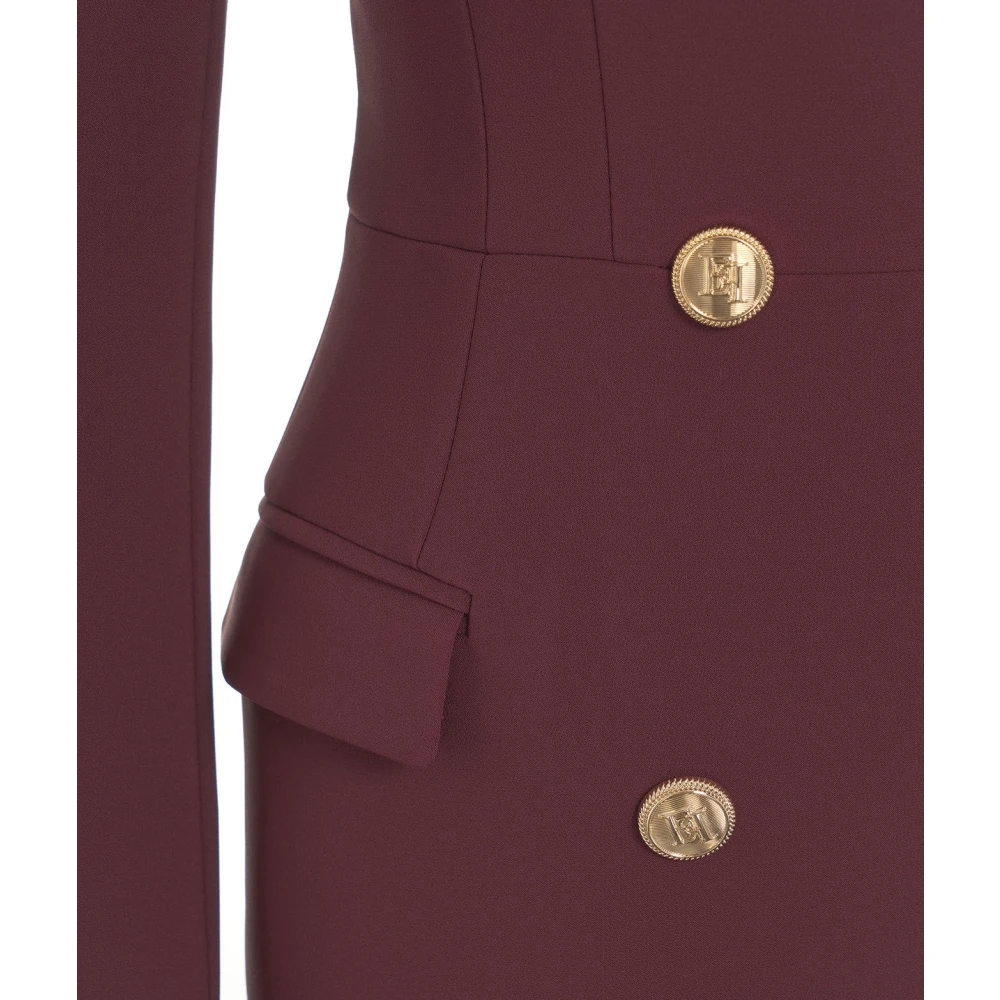 Elisabetta Franchi Rode Double-Breasted Manteljurk Blazer Red Dames