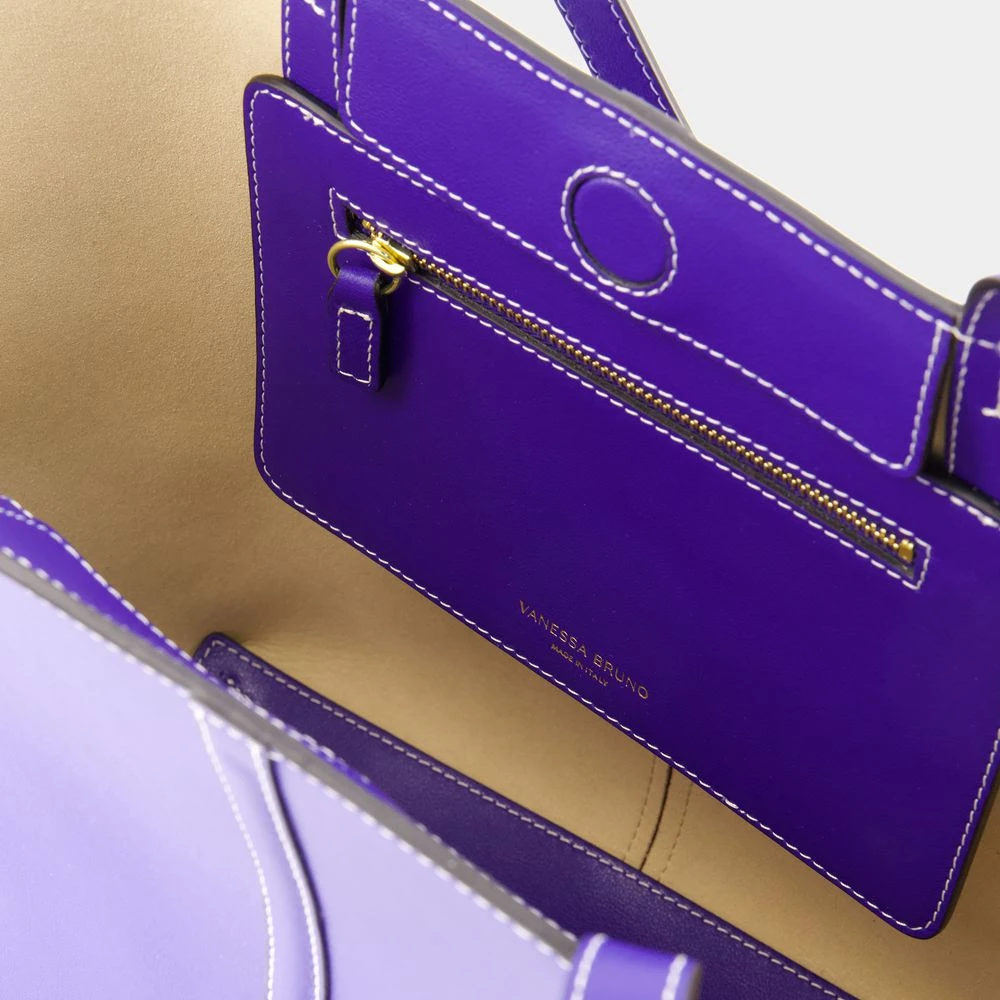 Vanessa Bruno Blauwe Leren Shopper Tas Blue Dames