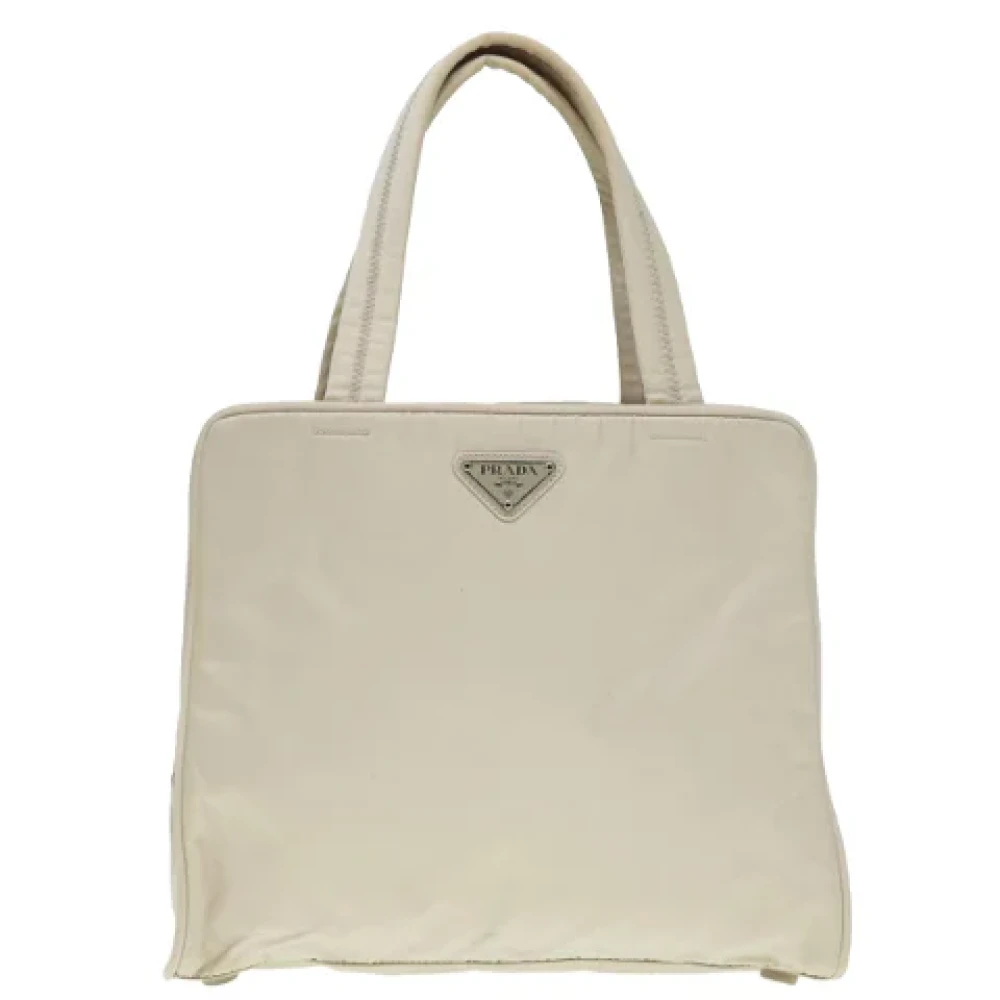 Prada Vintage Pre-owned Canvas prada-bags Beige Dames
