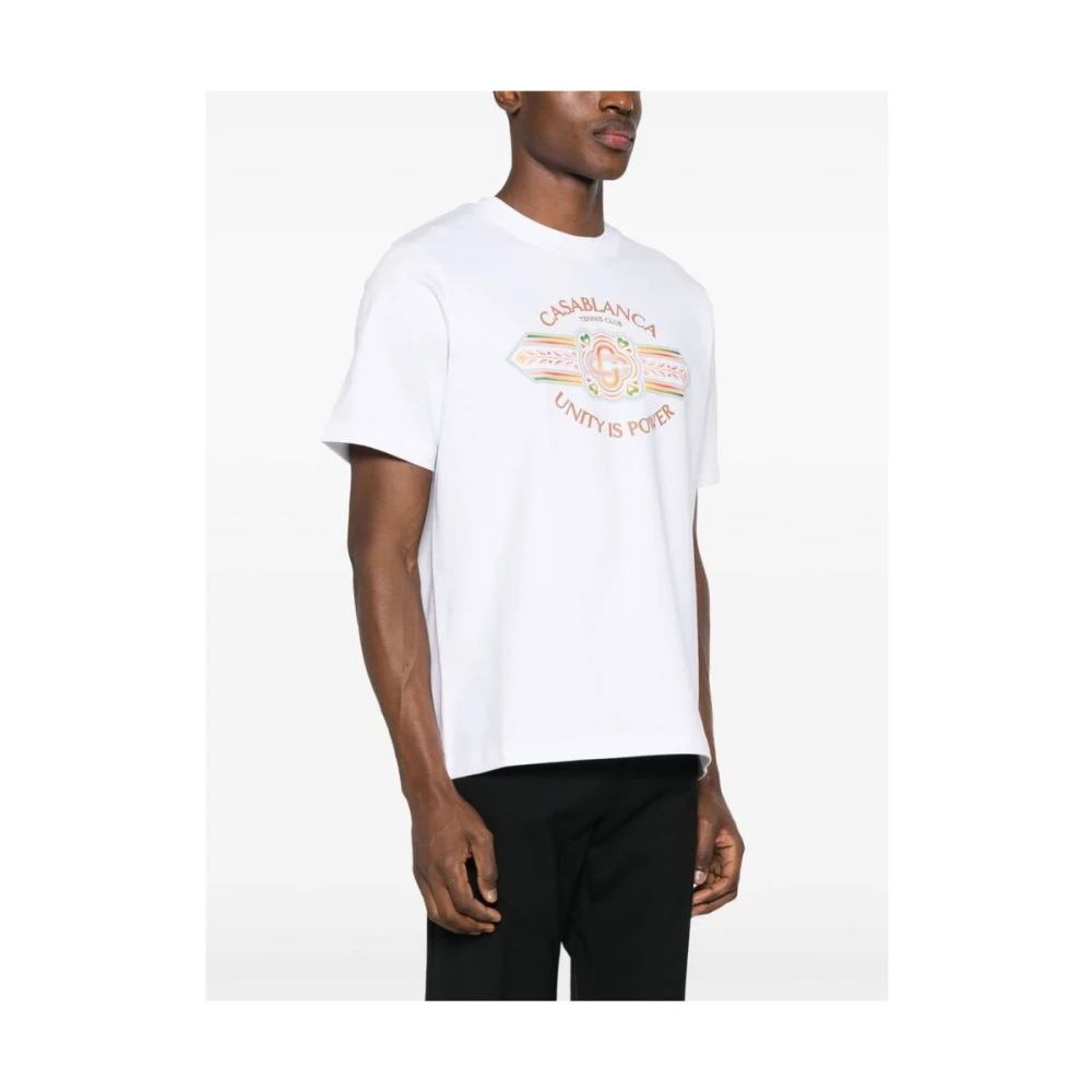 Casablanca Biologisch katoenen T-shirt met logo print White Heren