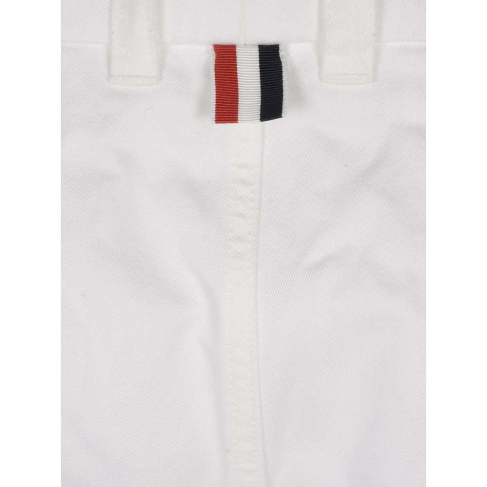 Thom Browne Witte Utility Chino Broek Katoen Twill White Heren