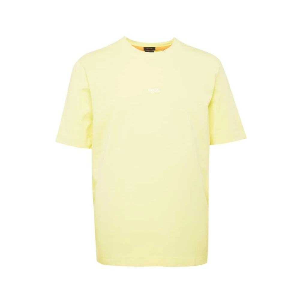 Hugo Boss Gele Katoenen T-shirt met korte mouwen Yellow Heren