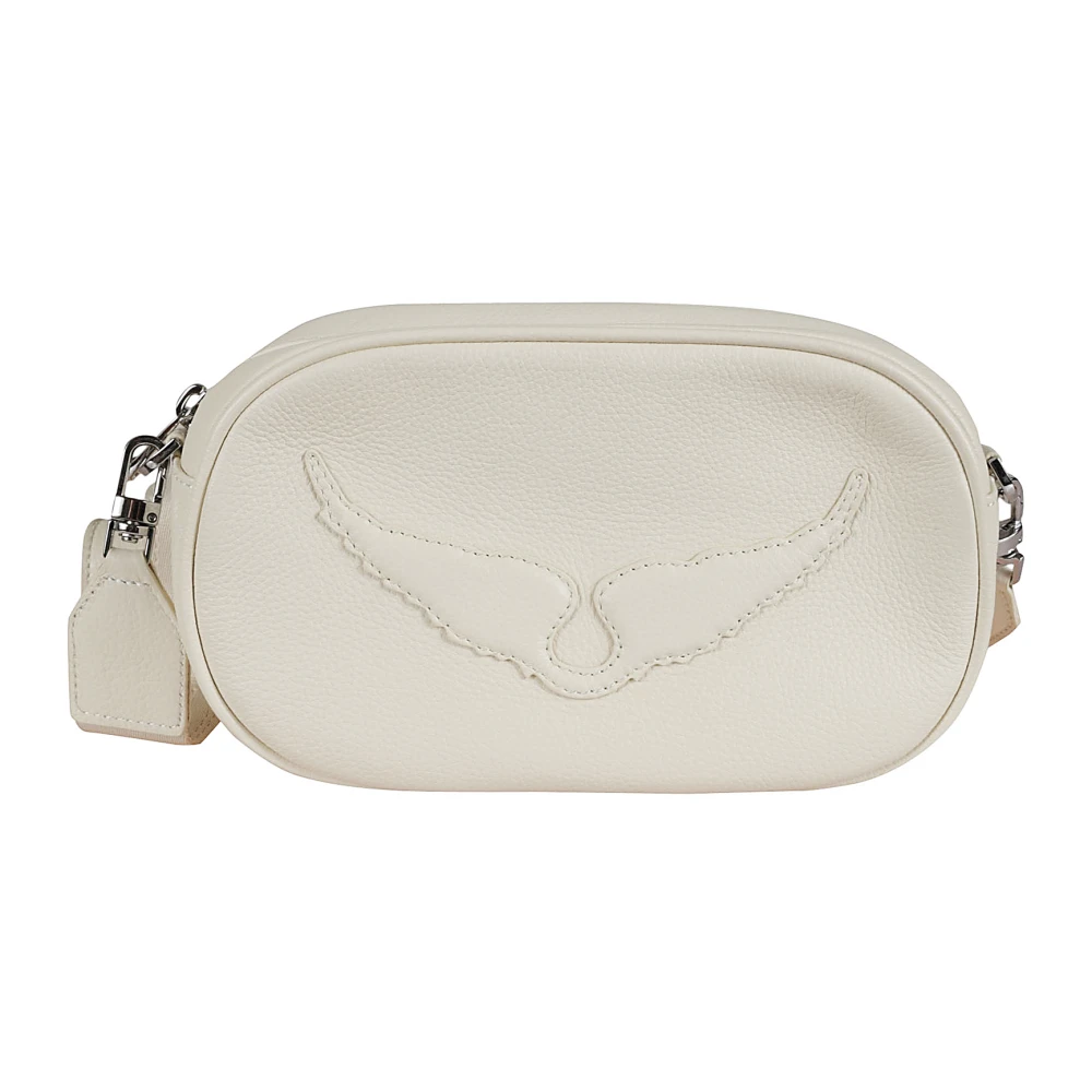 Zadig & Voltaire Gestructureerde leren Schoudertas Zwart White Dames