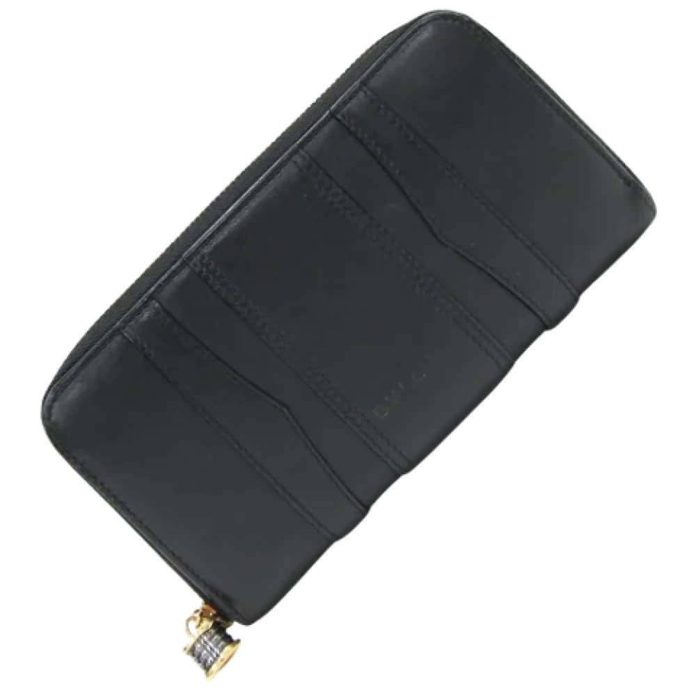 Bvlgari Vintage Pre-owned Leather wallets Black Dames