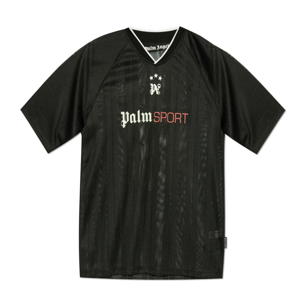 Palm Angels T-shirt met logo Black Heren