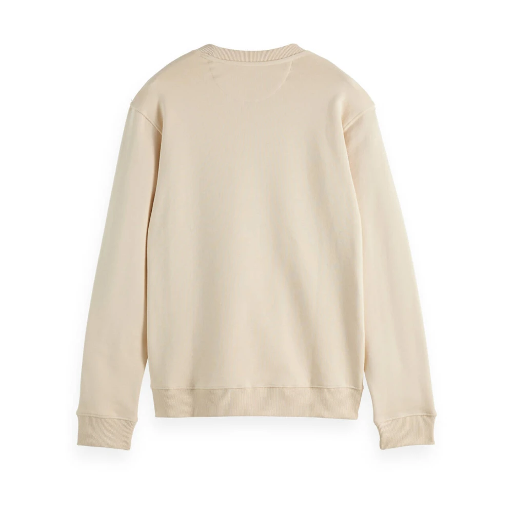 Scotch & Soda Essential Logo Badge Crew Sweatshirt Beige Heren