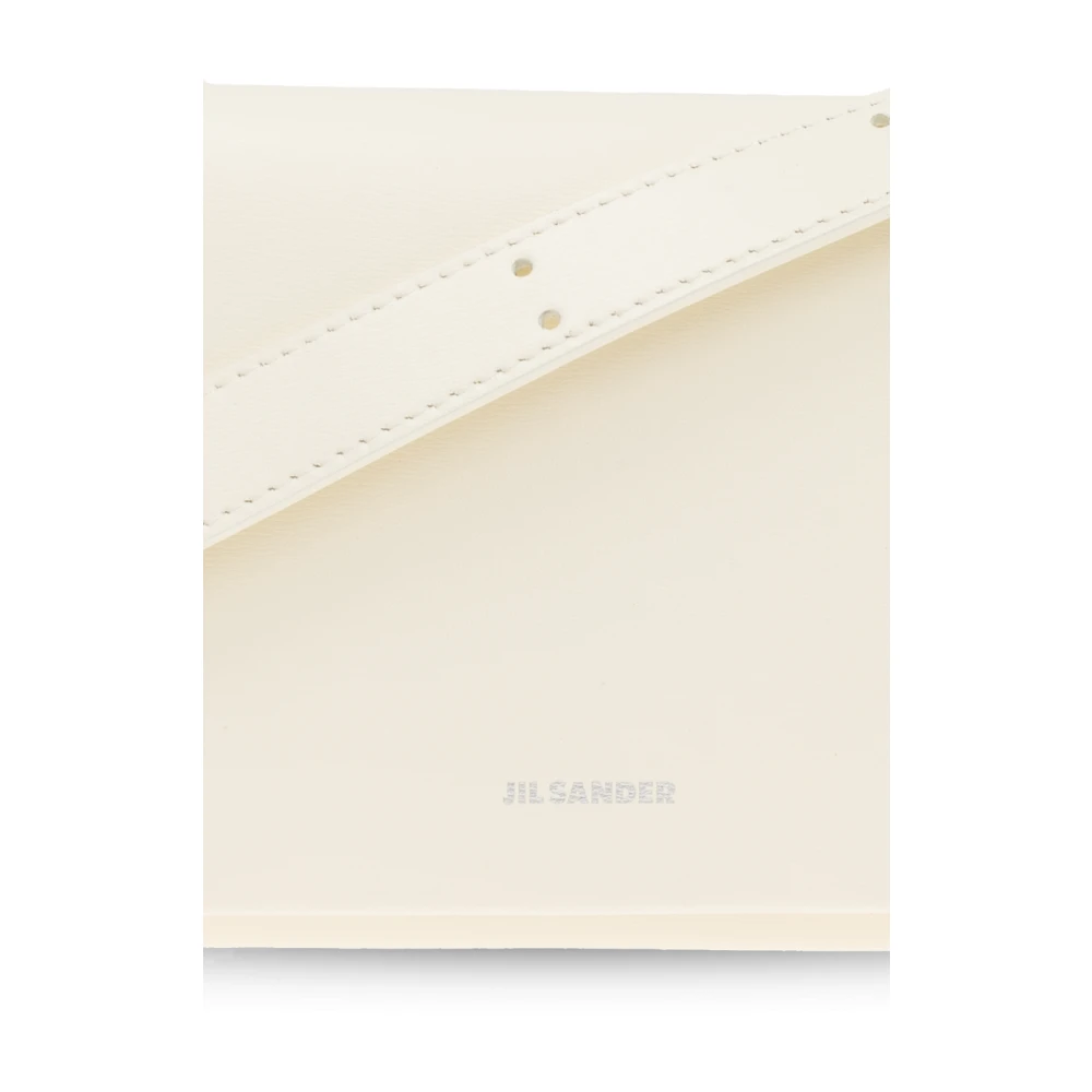 Jil Sander Leren portemonnee aan een band Beige Dames