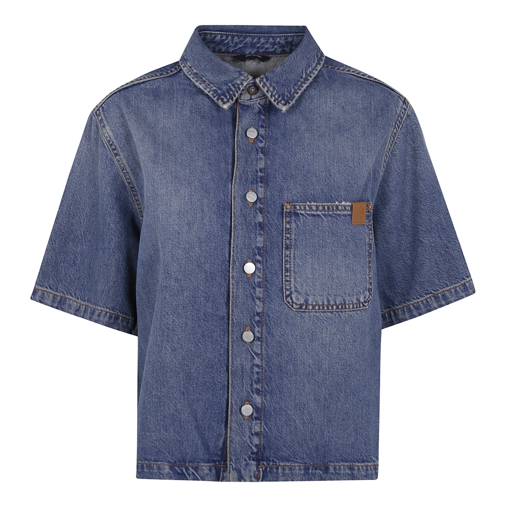 Haikure Blue Olive Denim Overhemd Blue Dames