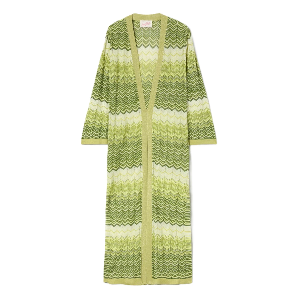 Mc2 Saint Barth Women's Green Long Knitwear, M, Tonia Long Cardigan