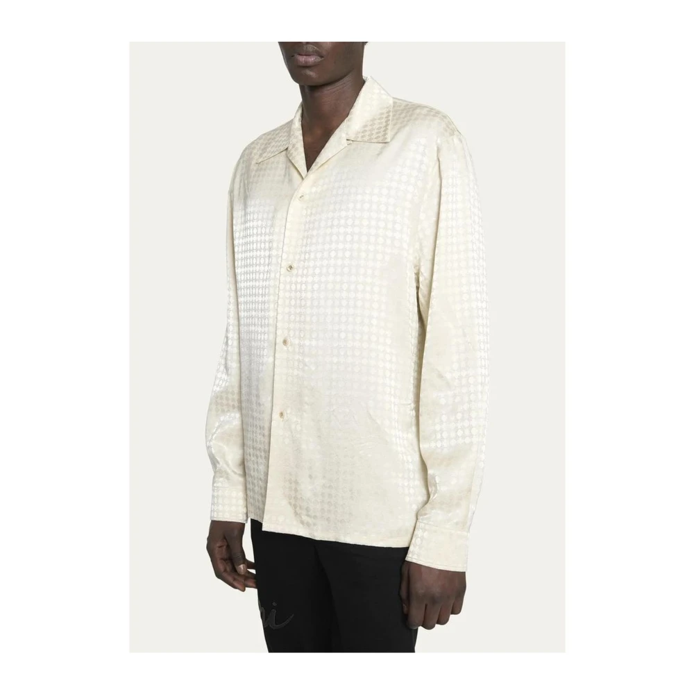Amiri Viscose Shirt met Knopen en Merk Motief White Heren